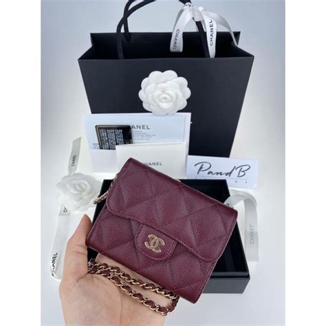 ส่งฟรี (พร้อมส่ง) New CHANEL Classic Caviar XL Card Holder with 